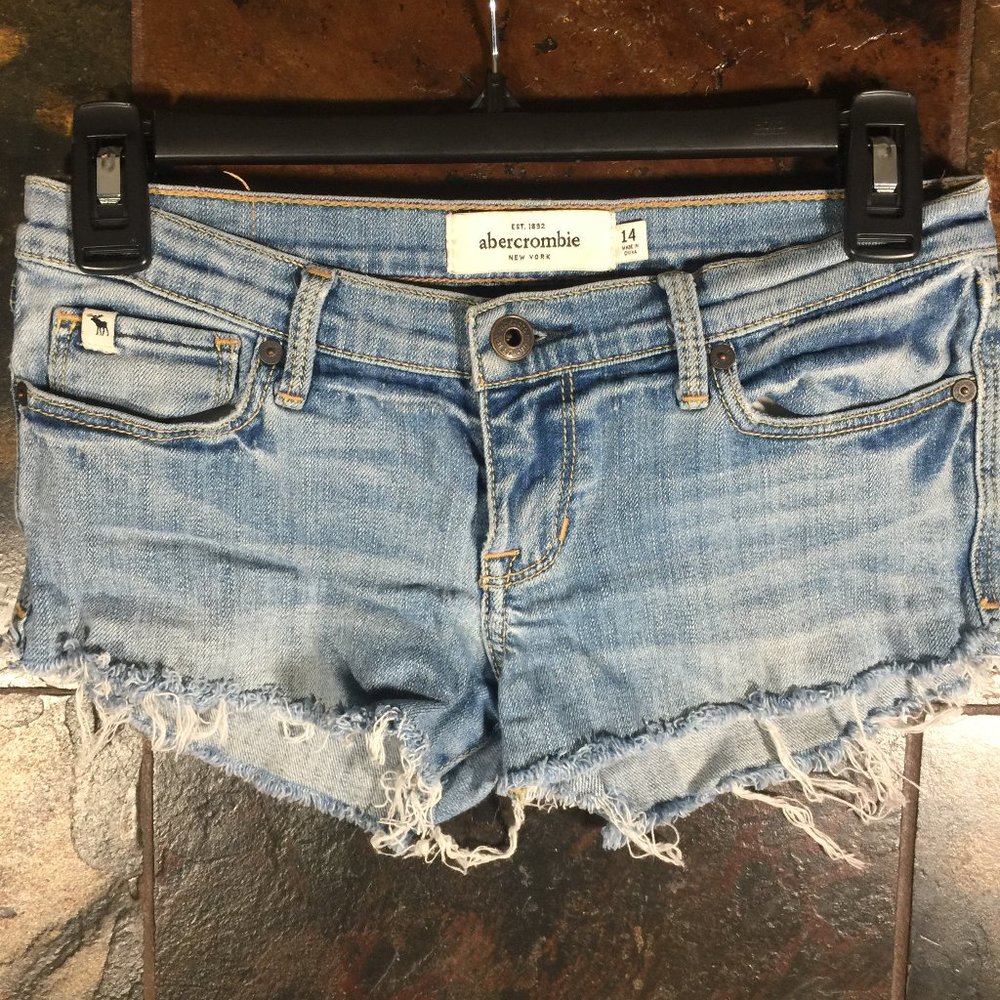 abercrombie frayed girls jean shorts